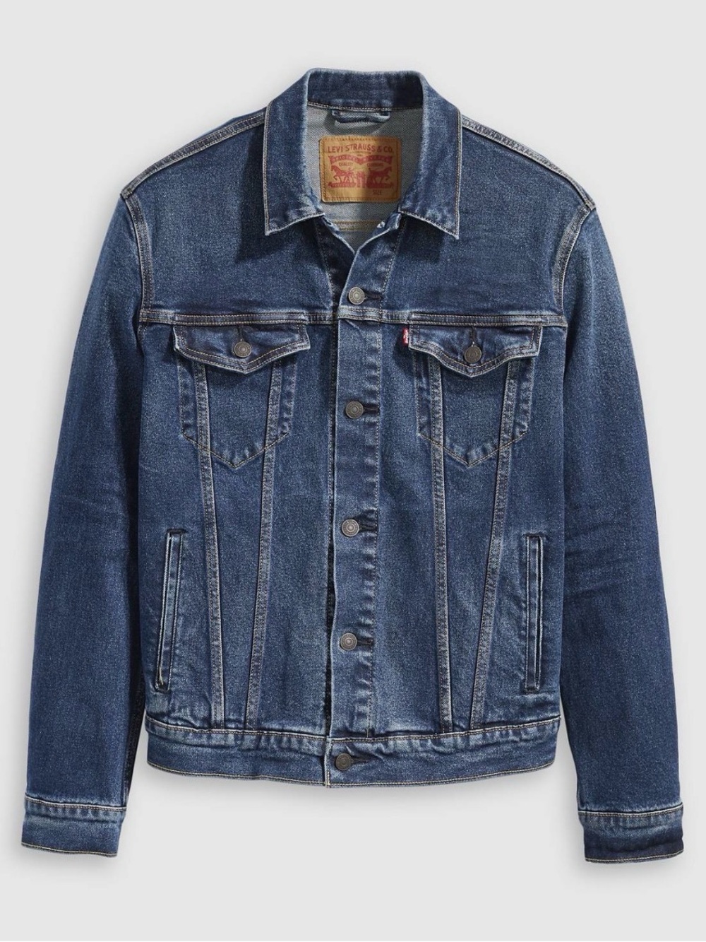 Levi's Men's Dark Blue Denim Jacket with Chest Pockets